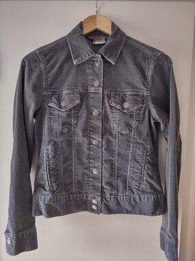 Levi’s Red Tab Women’s Gray Corduroy Trucker Jacket Medium Button Front